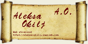 Aleksa Okilj vizit kartica